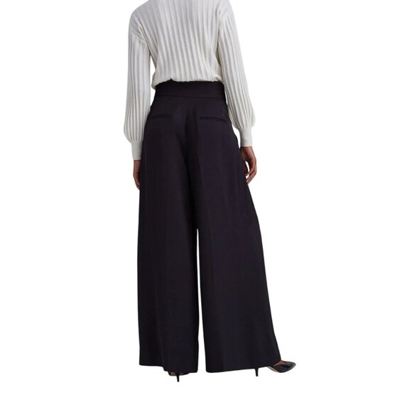 NWT Club Monaco Black High Rise Pants Pockets Size 12 Soft Wide Leg - Picture 2 of 11